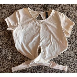 victoria secret white workout top